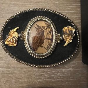Vintage horse belt buckle